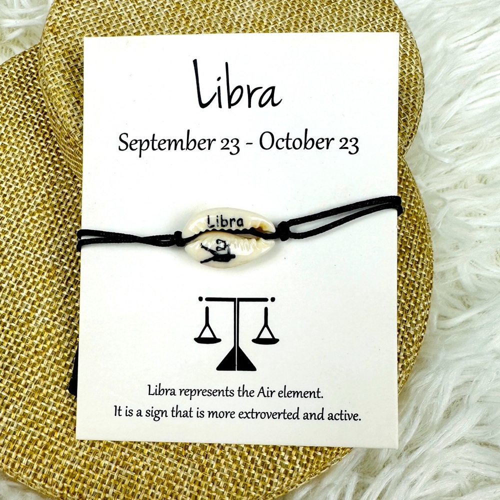 Libra Bracelet Anklet Zodiac Sign Shell Jewelry Astrology Birthday Hand …